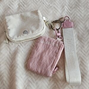 lululemon athletica Cream and Pink Wallet Duo